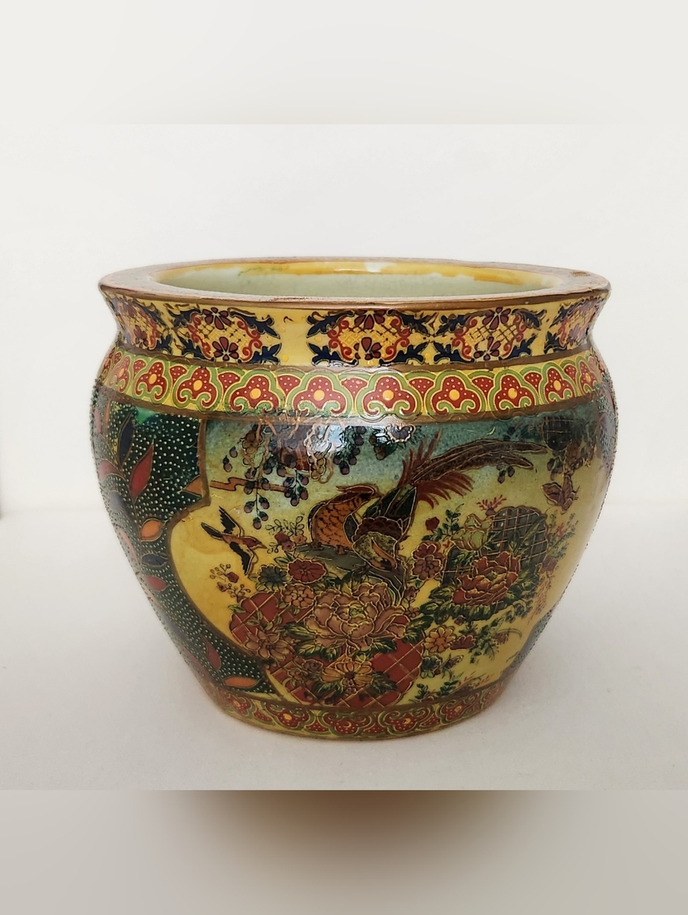 Vintage Floral Jardiniere Planter Pot for Plants Orchid